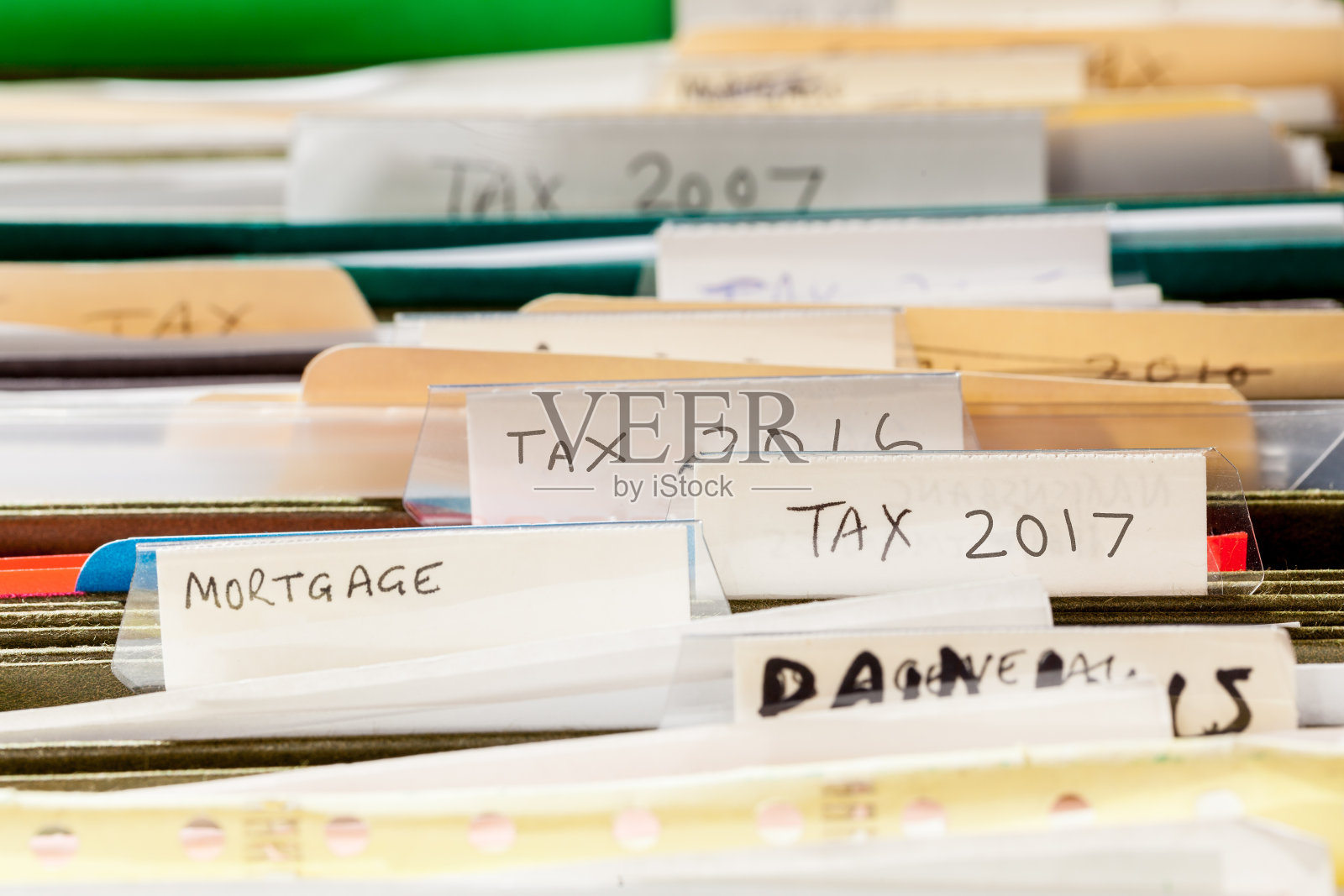 家庭手工制作的税务文件文件夹照片摄影图片