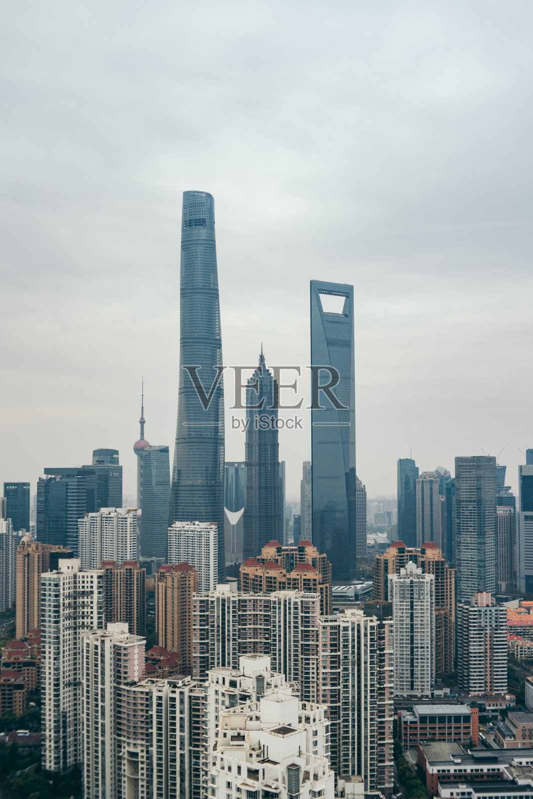 上海天际线鸟瞰图照片摄影图片