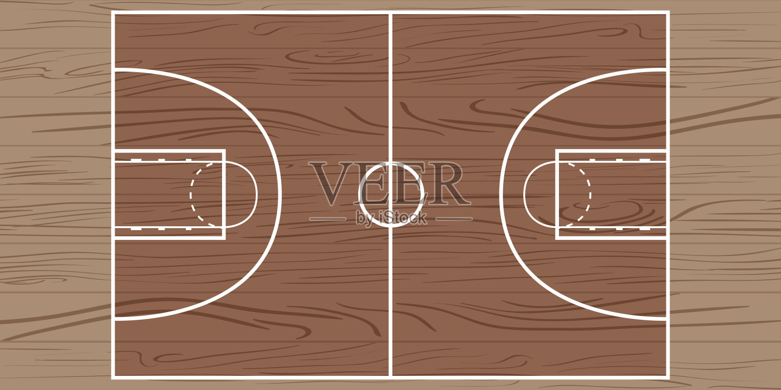 木制的篮球场插画图片素材