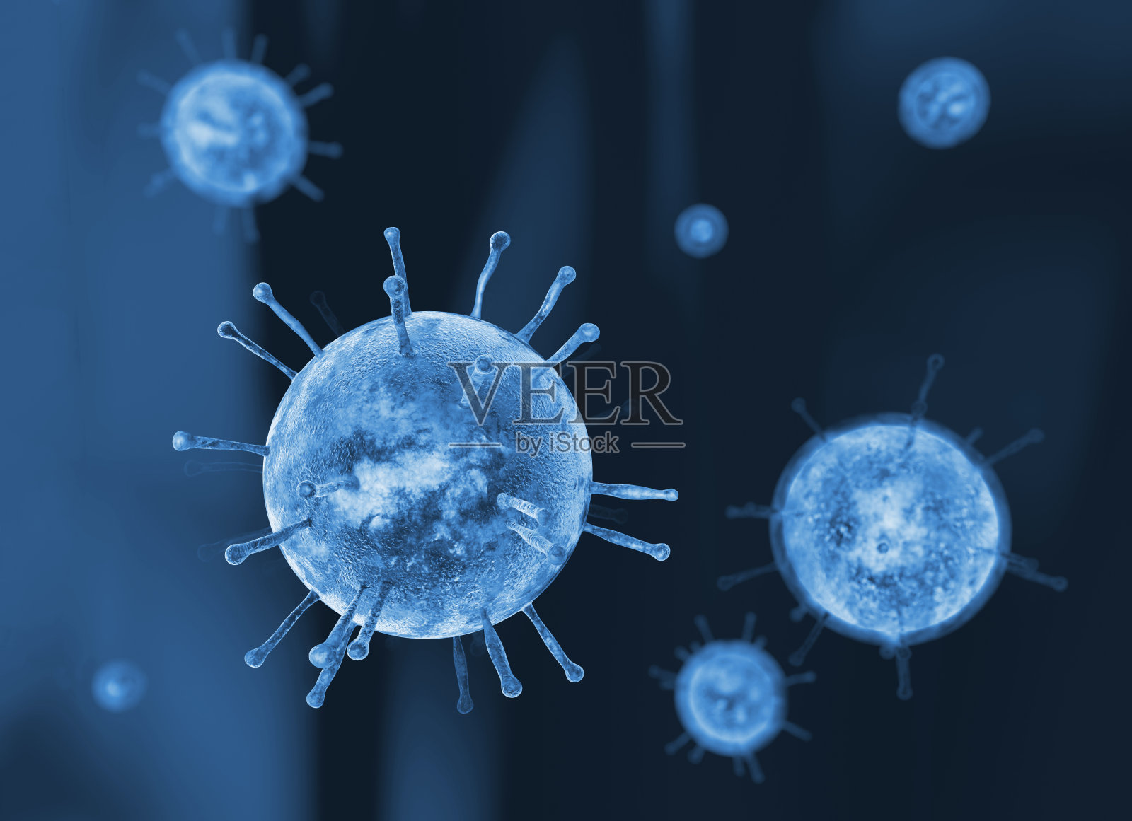 病毒，流感，显微镜下对病毒的观察，传染病照片摄影图片