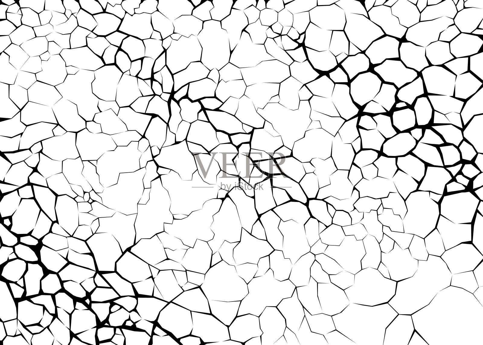 白色背景上的土壤裂缝或根系网络。混凝土墙插画图片素材