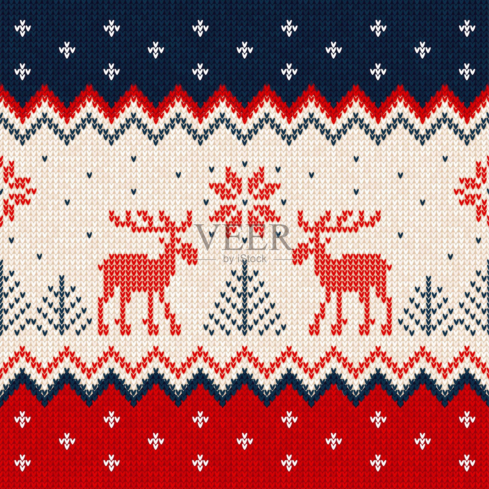 圣诞快乐新年贺卡框架装饰斯堪的那维亚鹿插画图片素材