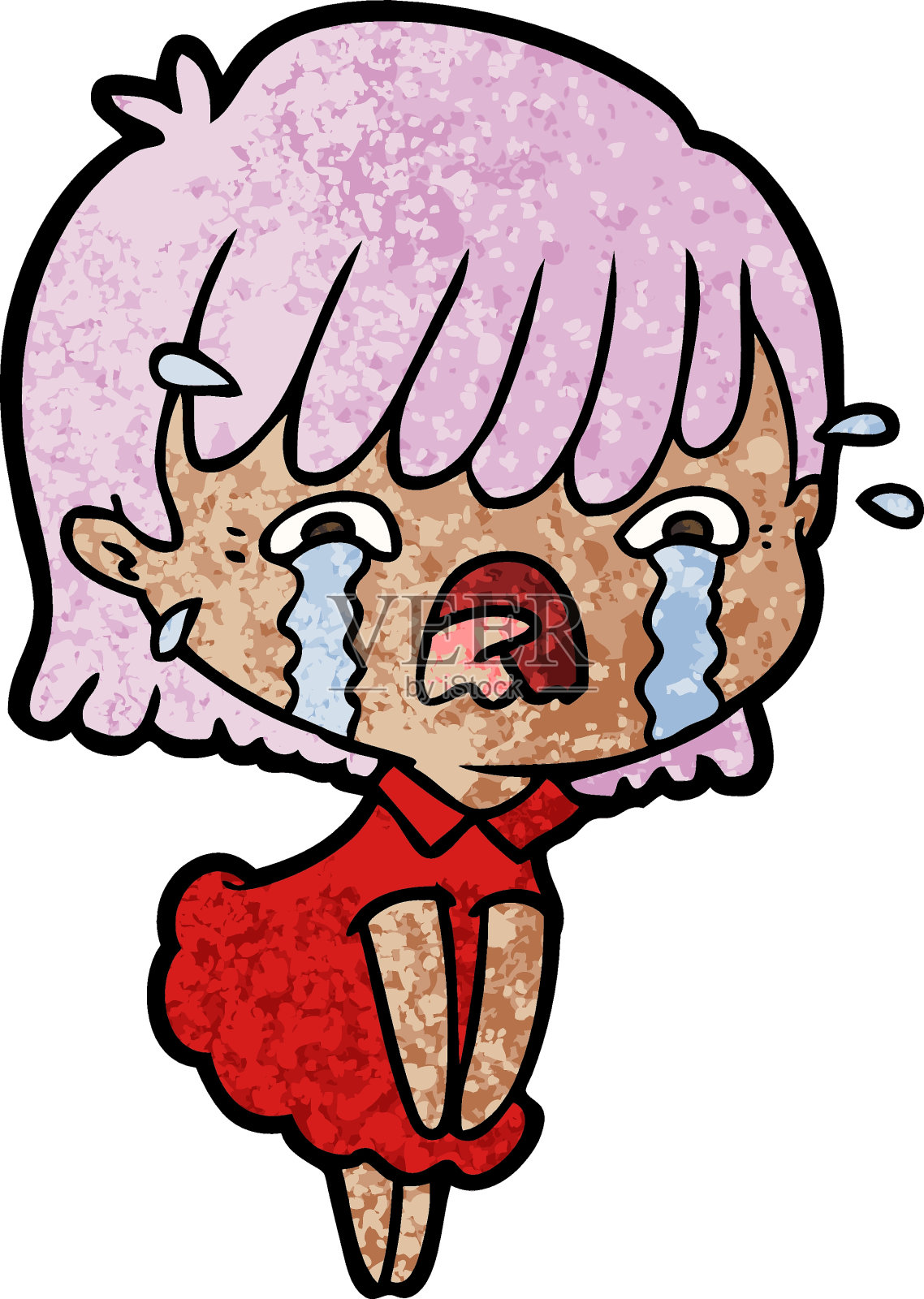 cartoon girl crying 12445552 Vector Art at Vecteezy
