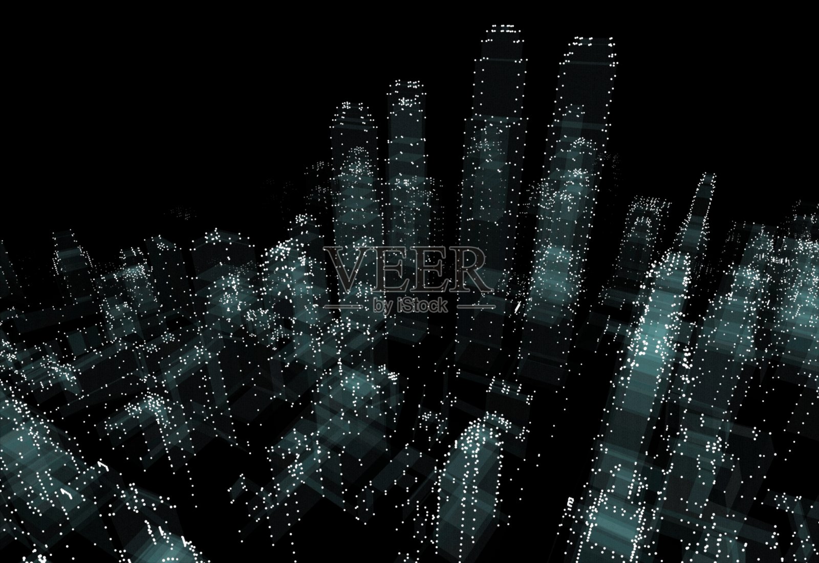 城市景观未来3d城市霓虹灯插画图片素材