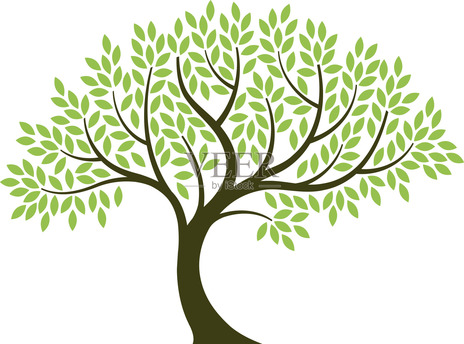 在白色背景上的树的矢量插图设计元素图片