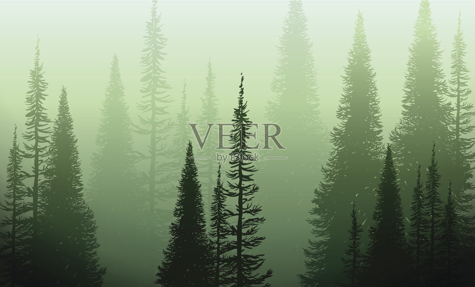 绿雾中的树木背景图片素材