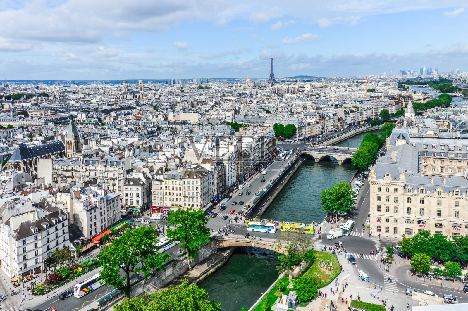 法国巴黎全景城市景观照片摄影图片