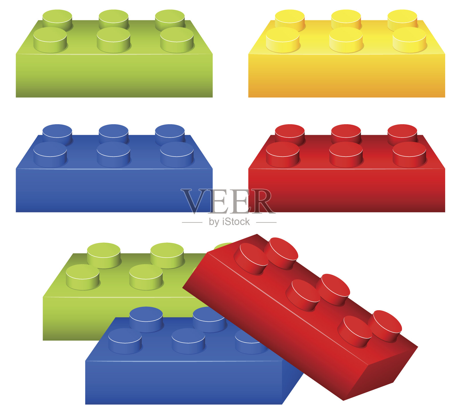 玩具砖块有许多颜色插画图片素材