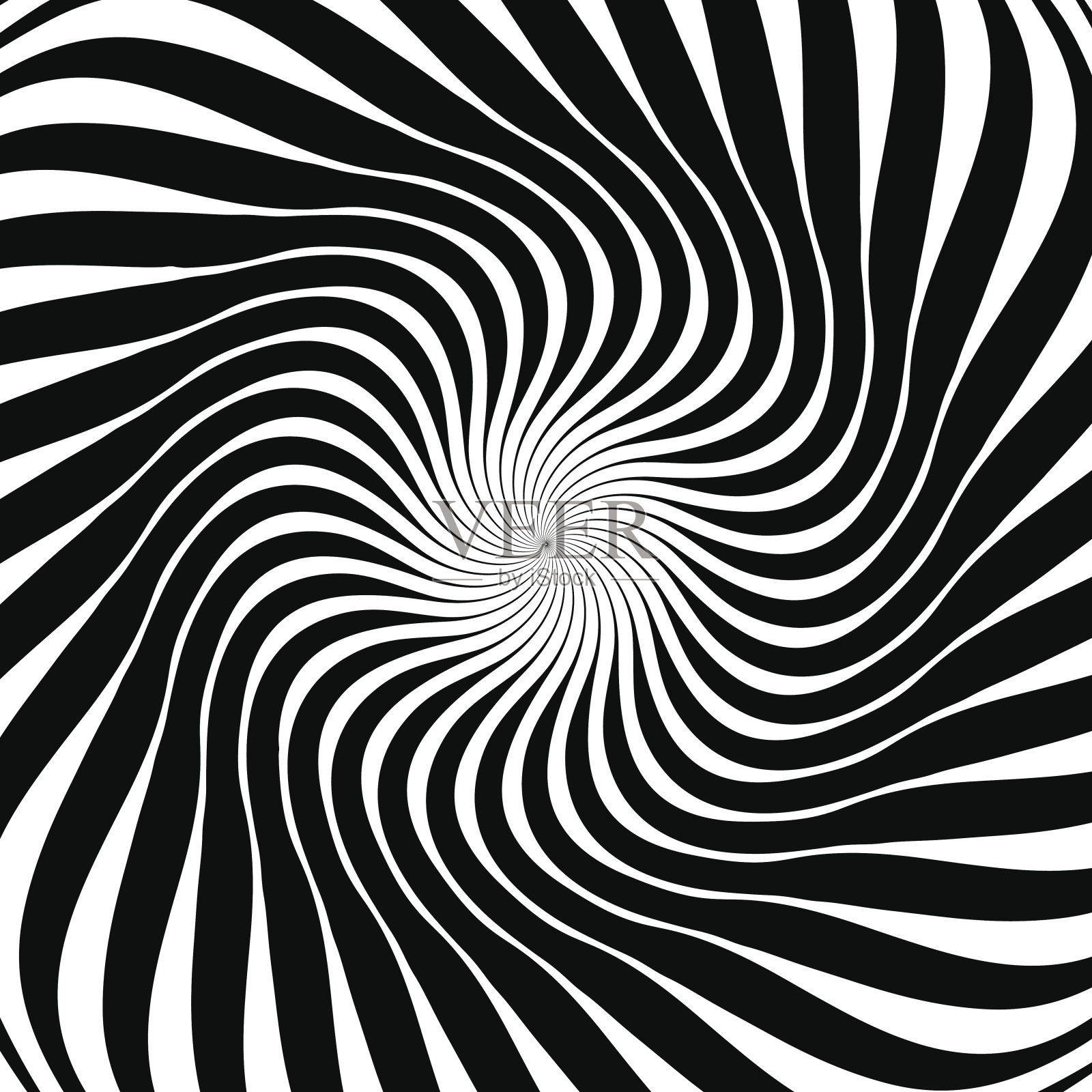 最初在广场上催眠的螺旋。装饰设计背景为矢量背景。黑色和白色插画图片素材