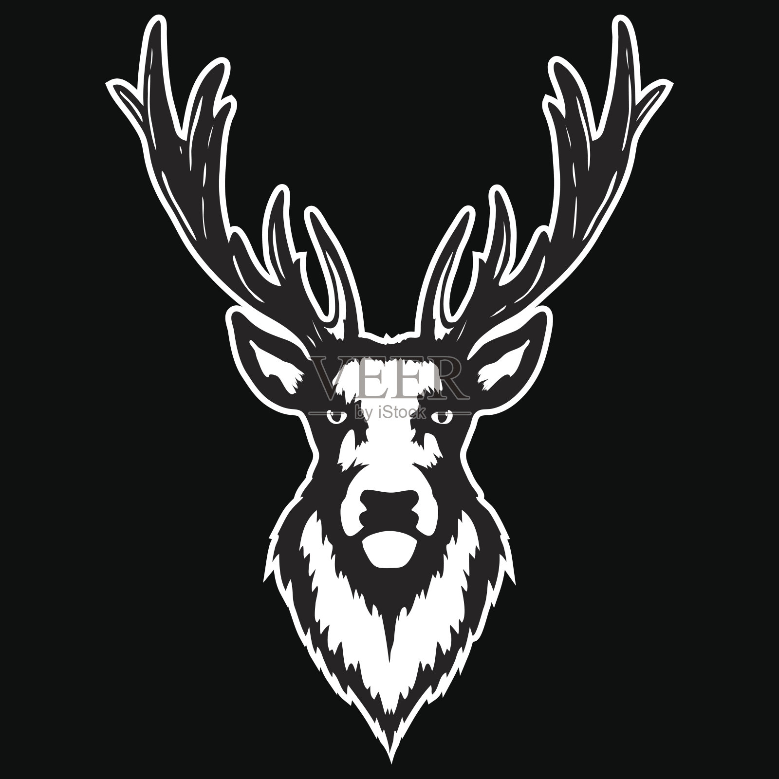 矢量插图的鹿头设计元素图片