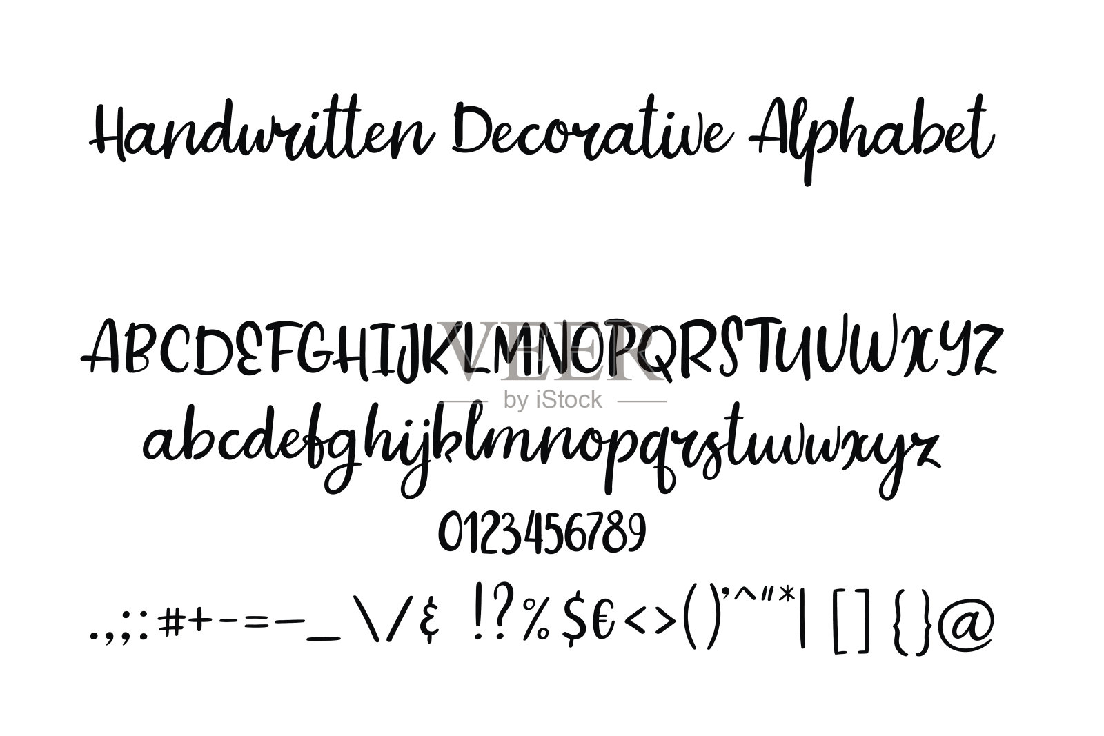 装饰性手绘字母。手写的画笔字体。现代书法ABC设计元素图片