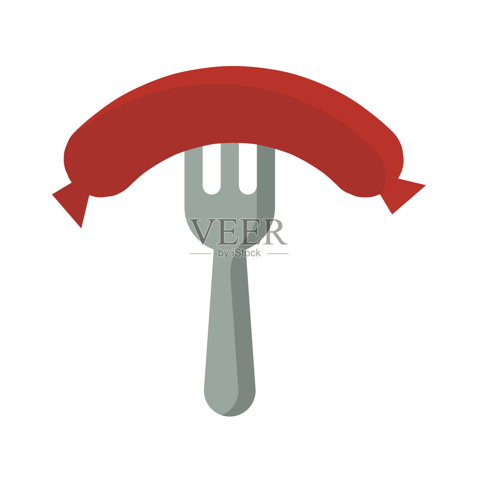 香肠和叉子的插图图标图标素材