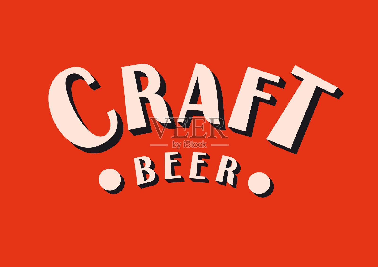 精酿啤酒复古字体插画图片素材