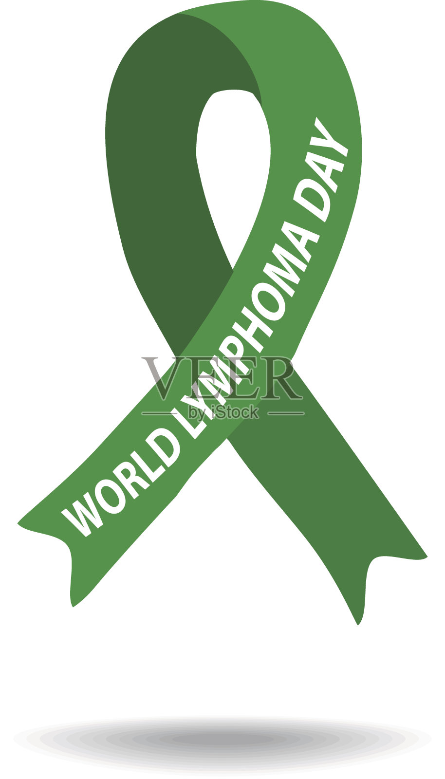 世界提高淋巴瘤意识日。绿色的丝带。矢量插图在孤立的背景。插画图片素材