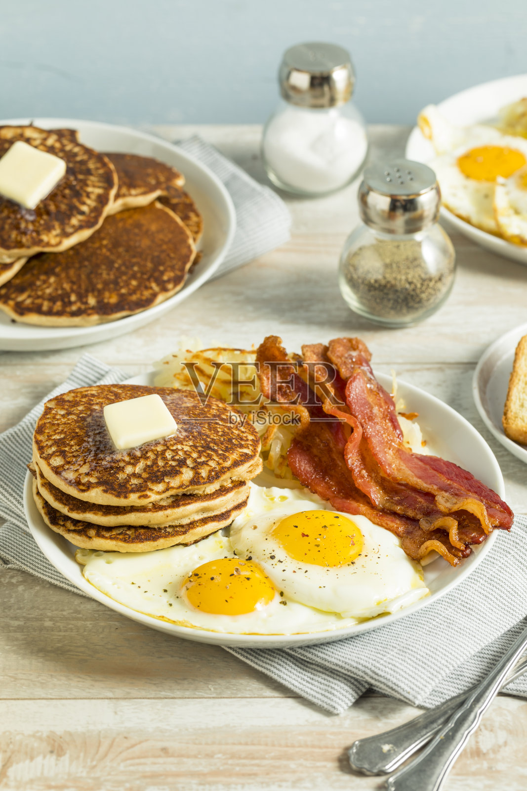 健康全美式早餐照片摄影图片