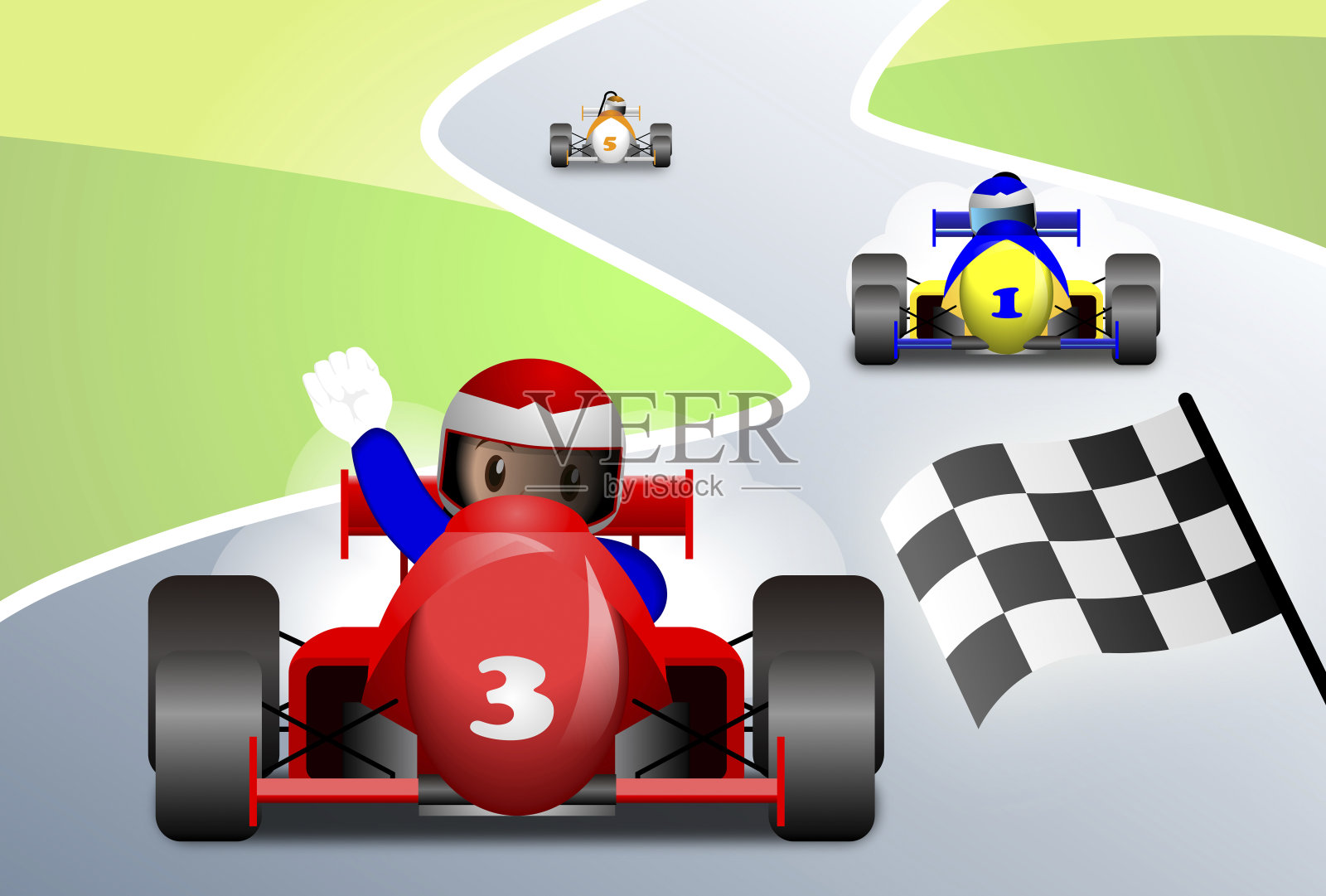 小型赛车插画图片素材