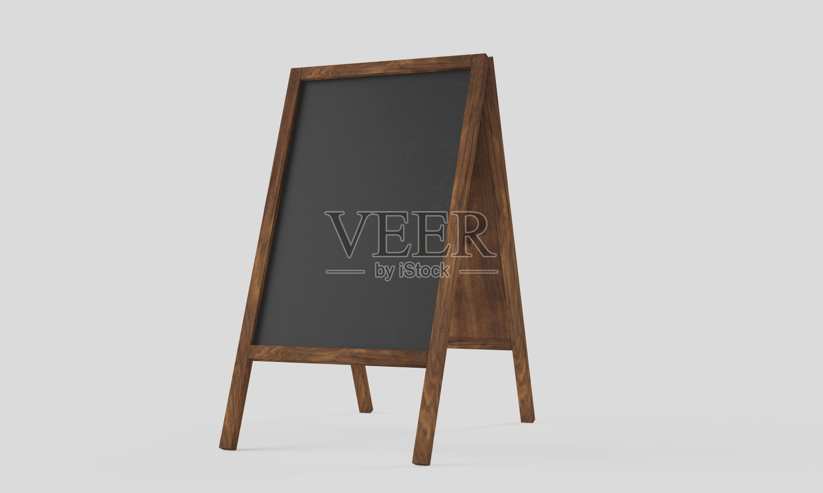 3d渲染现实菜单公告板图标设置孤立的白色背景。清洁餐厅户外黑板背景。餐厅菜单的黑板模型。照片摄影图片