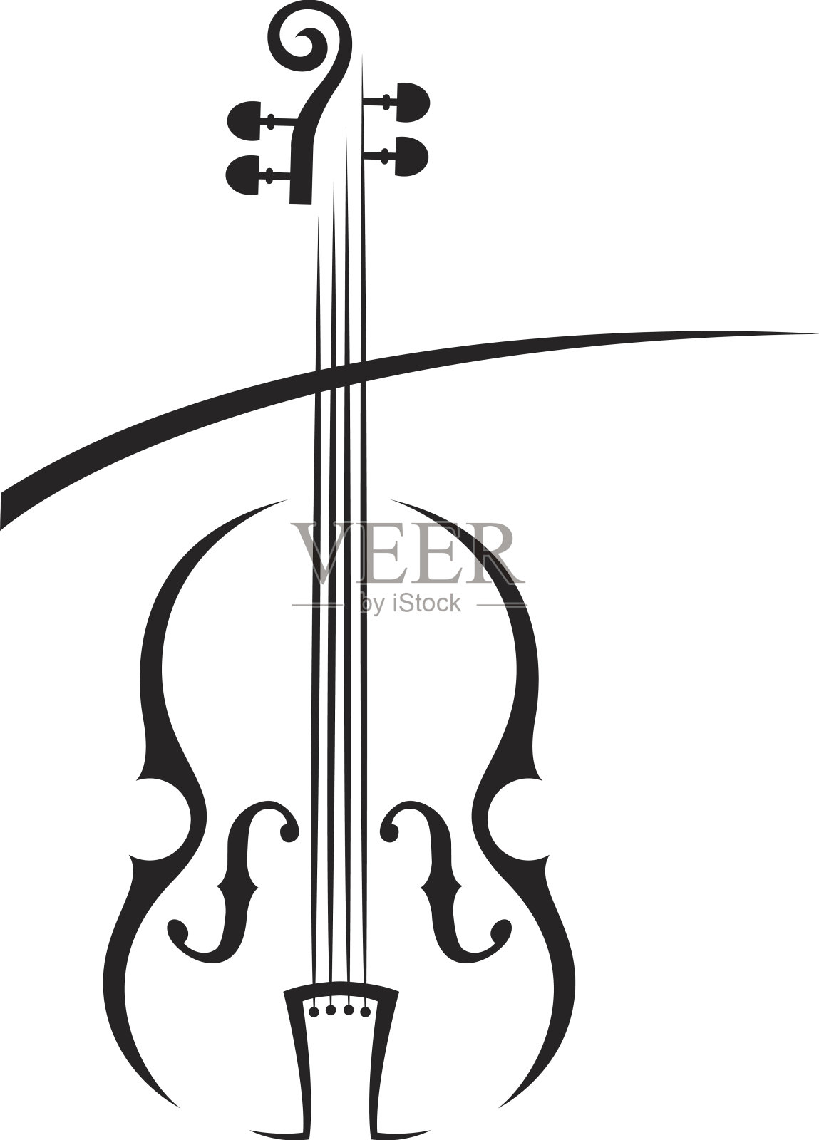 小提琴的形象插画图片素材