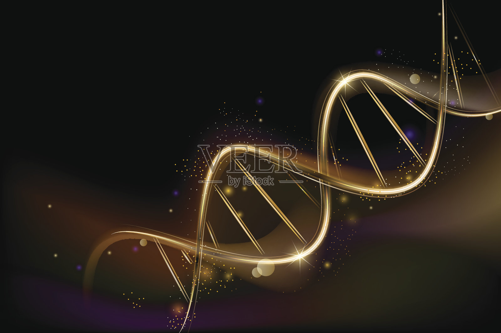 螺旋DNA医学主题背景。大众科学背景插画图片素材