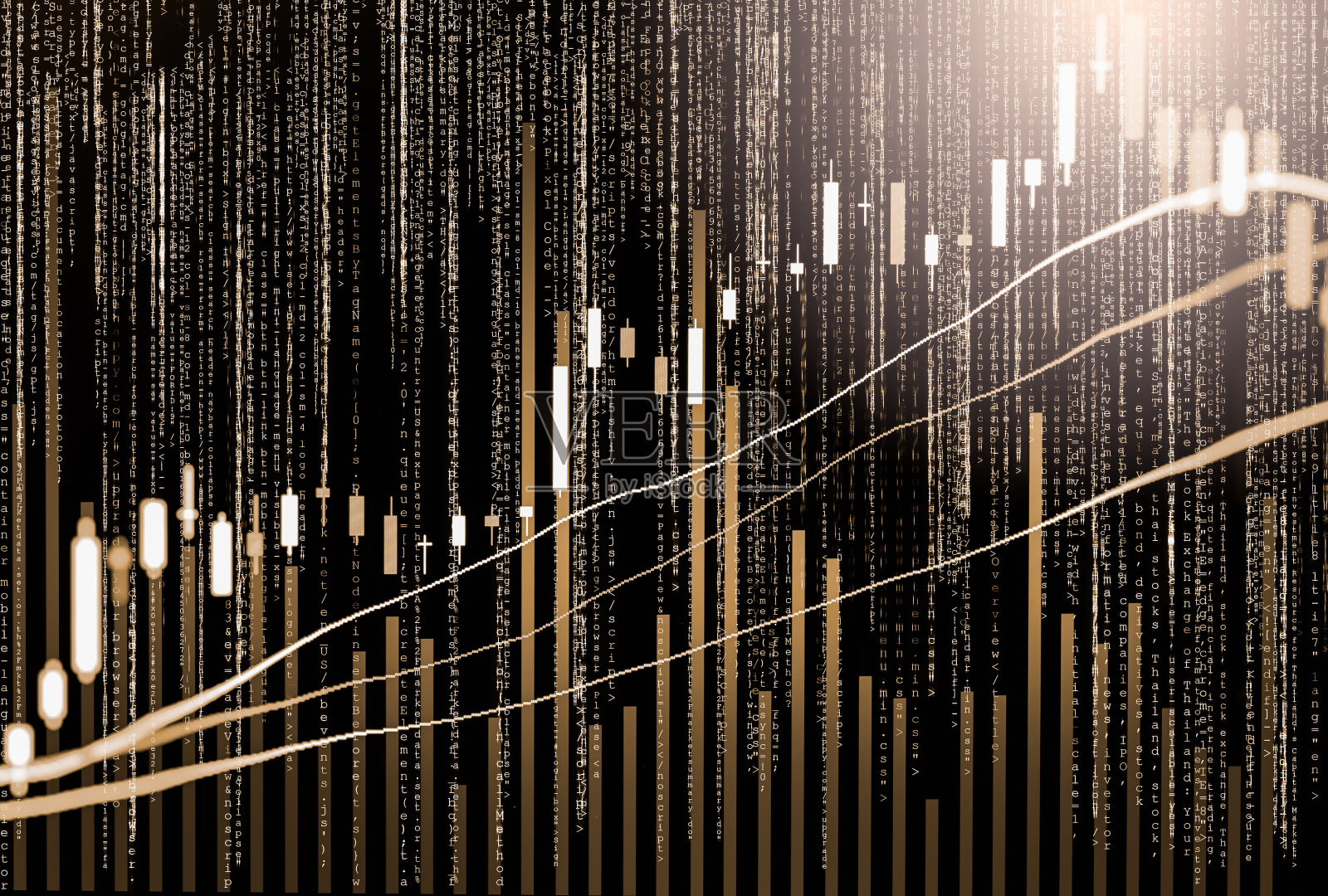 股票市场财务指标分析的指数图LED。摘要股票市场数据交易概念。股票市场金融数据交易图形背景。全球金融图分析概念。照片摄影图片