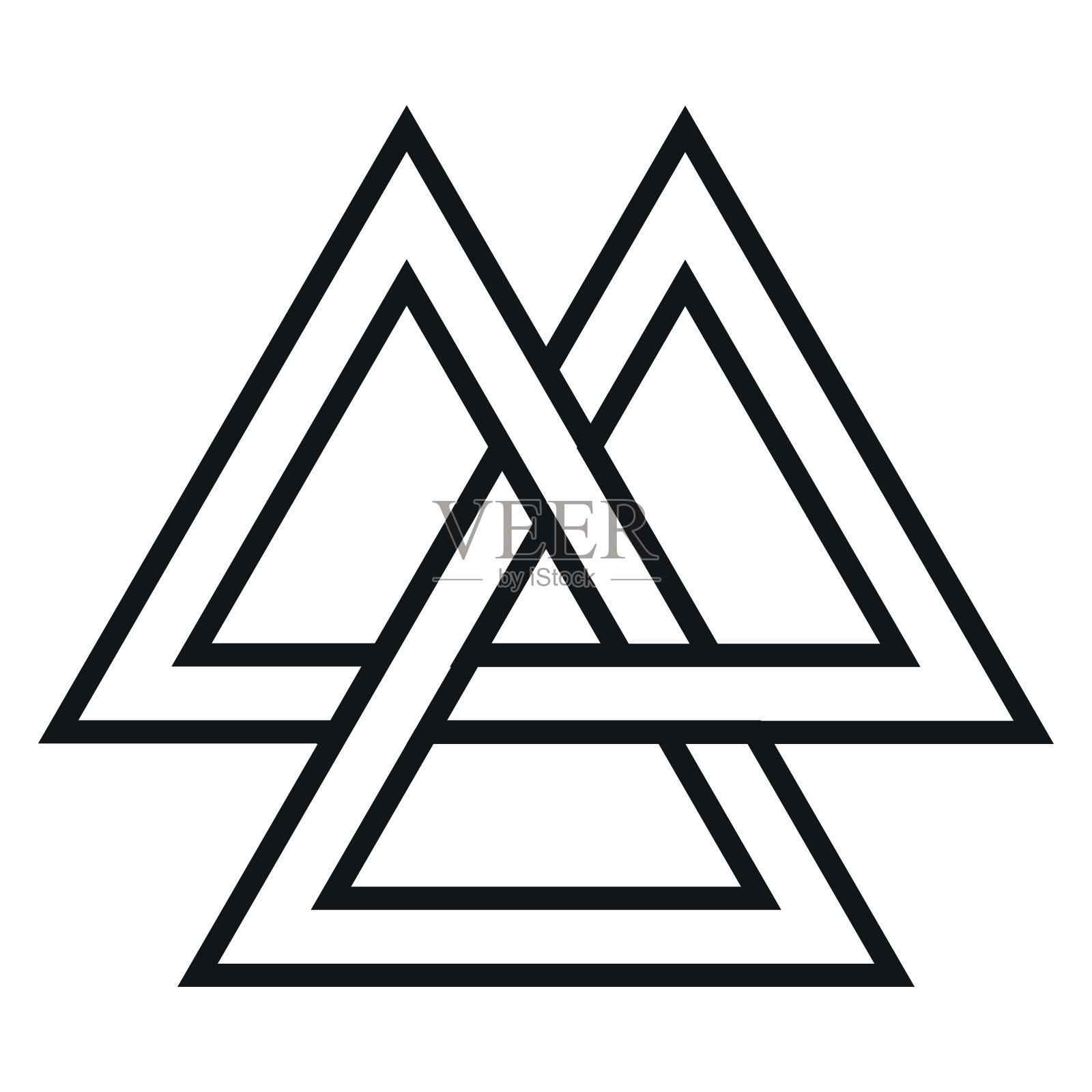 瓦尔克努特维京时代符号，北欧战士文化的几何设计元素设计元素图片