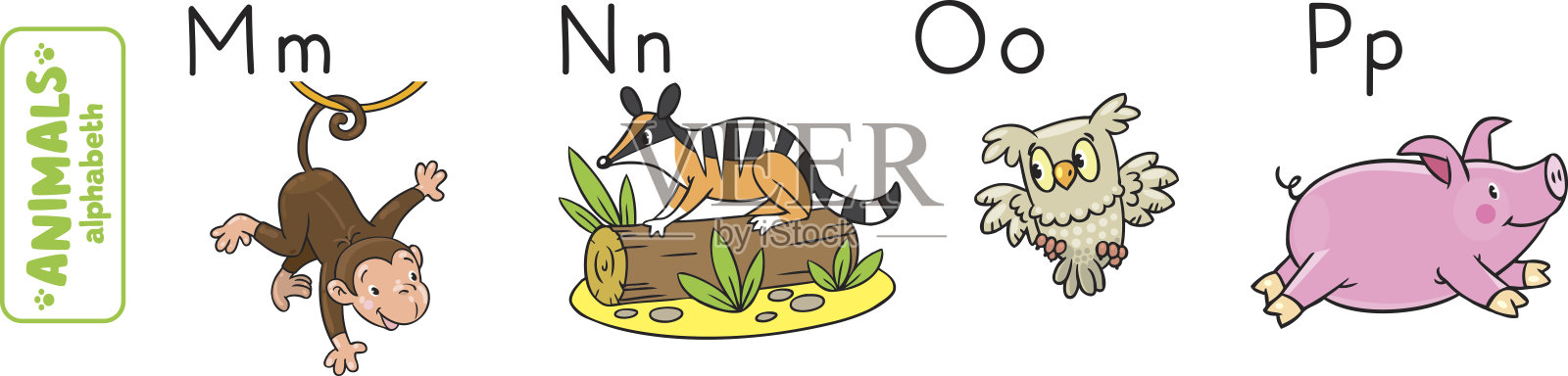 动物字母表或ABC。插画图片素材