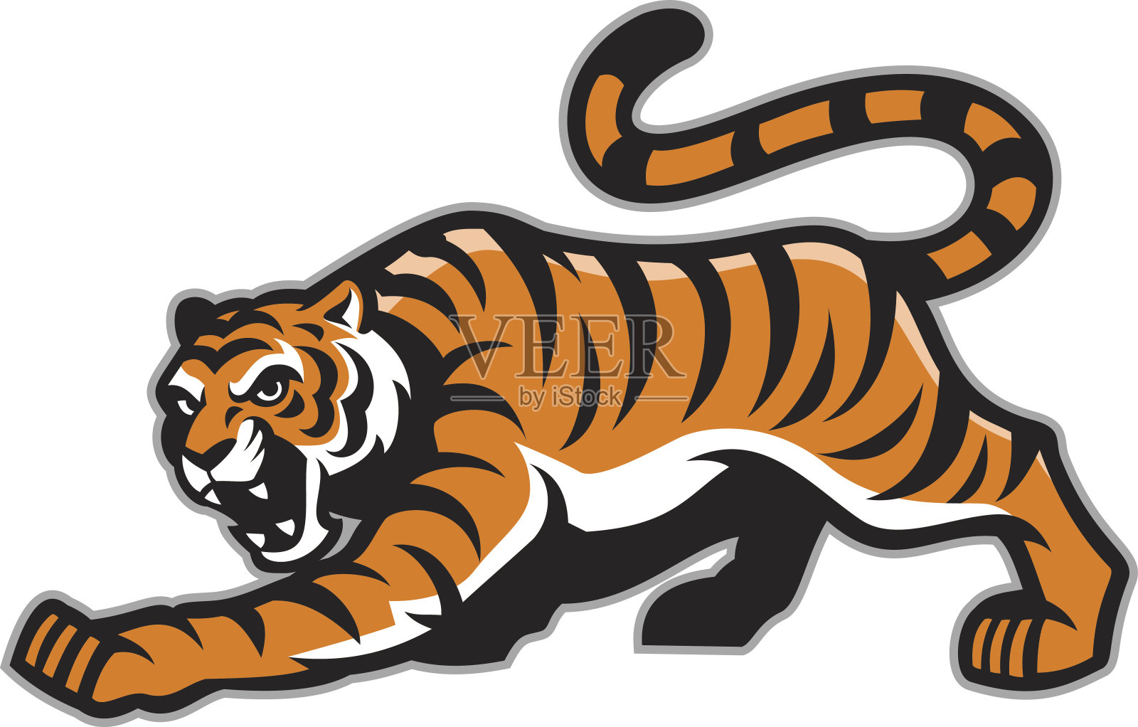 老虎的吉祥物插画图片素材