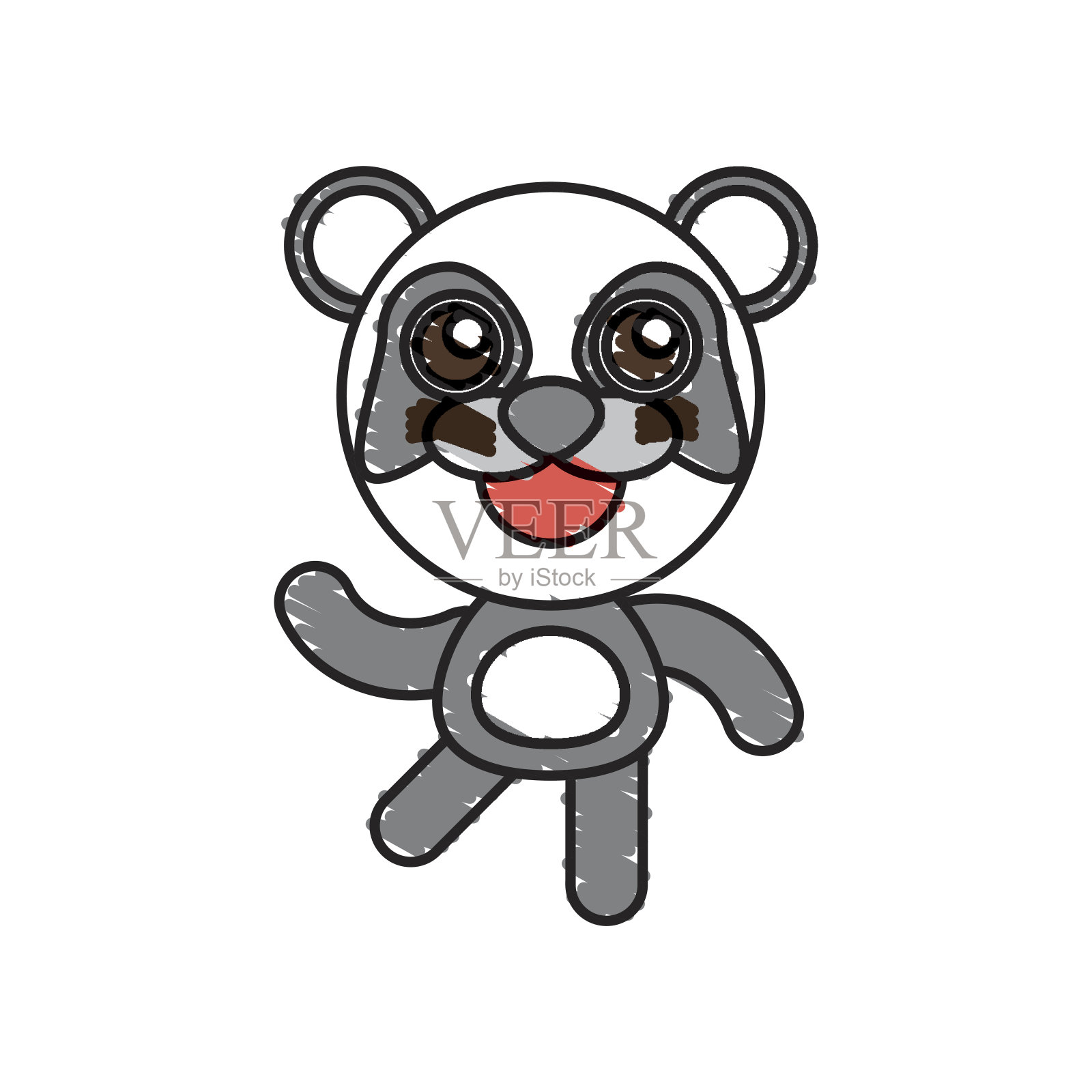 画熊猫动物人物插画图片素材