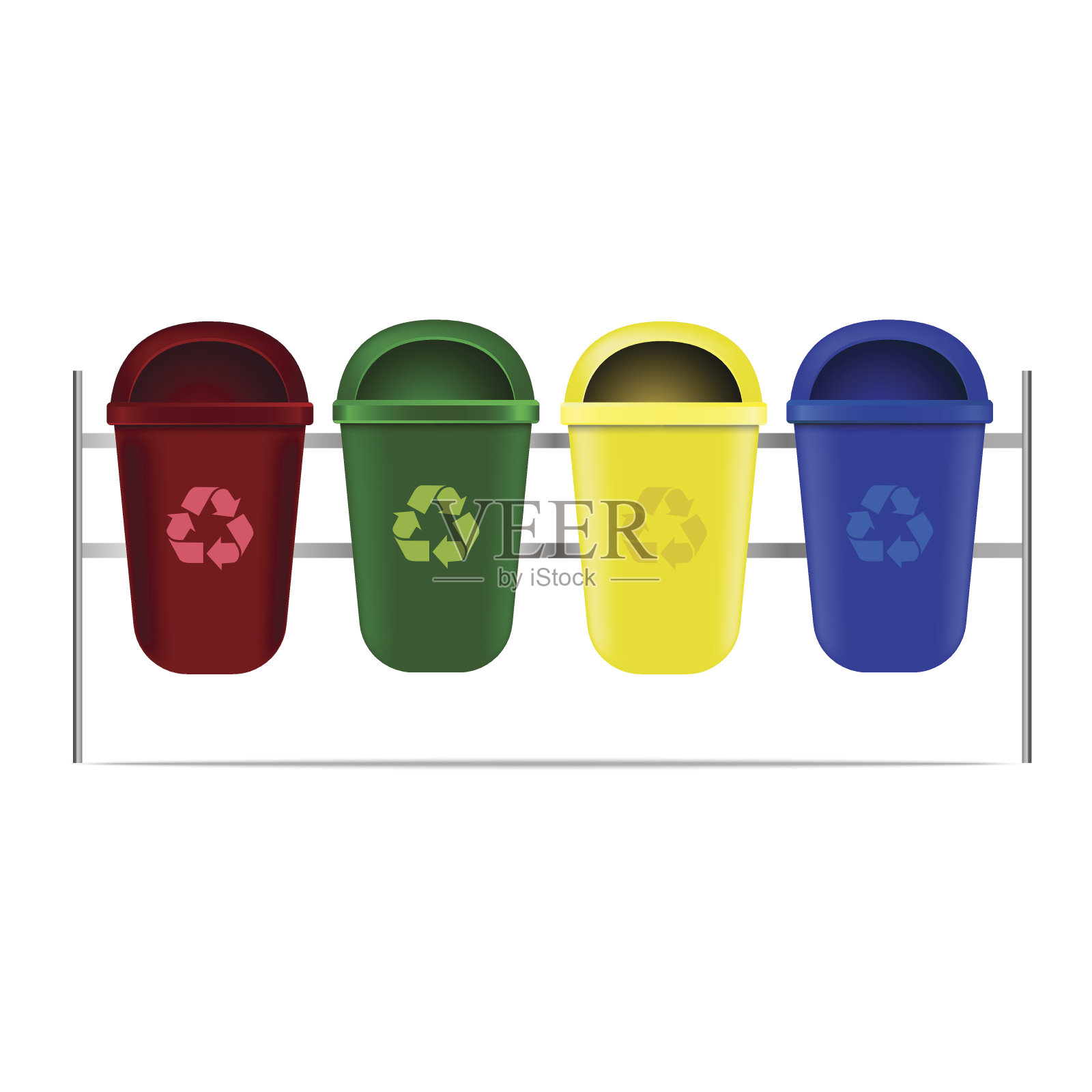一套回收箱为垃圾或垃圾。矢量图标。设计元素图片