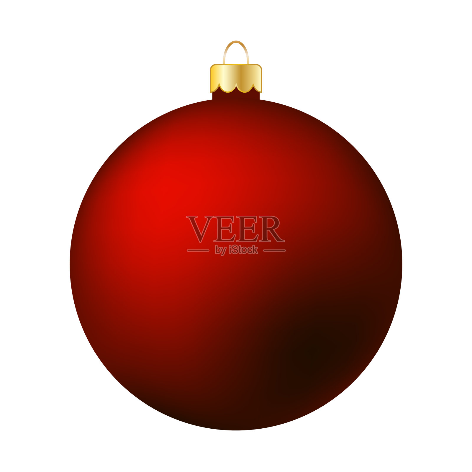 红色圣诞球孤立白色-圣诞快乐!设计元素图片