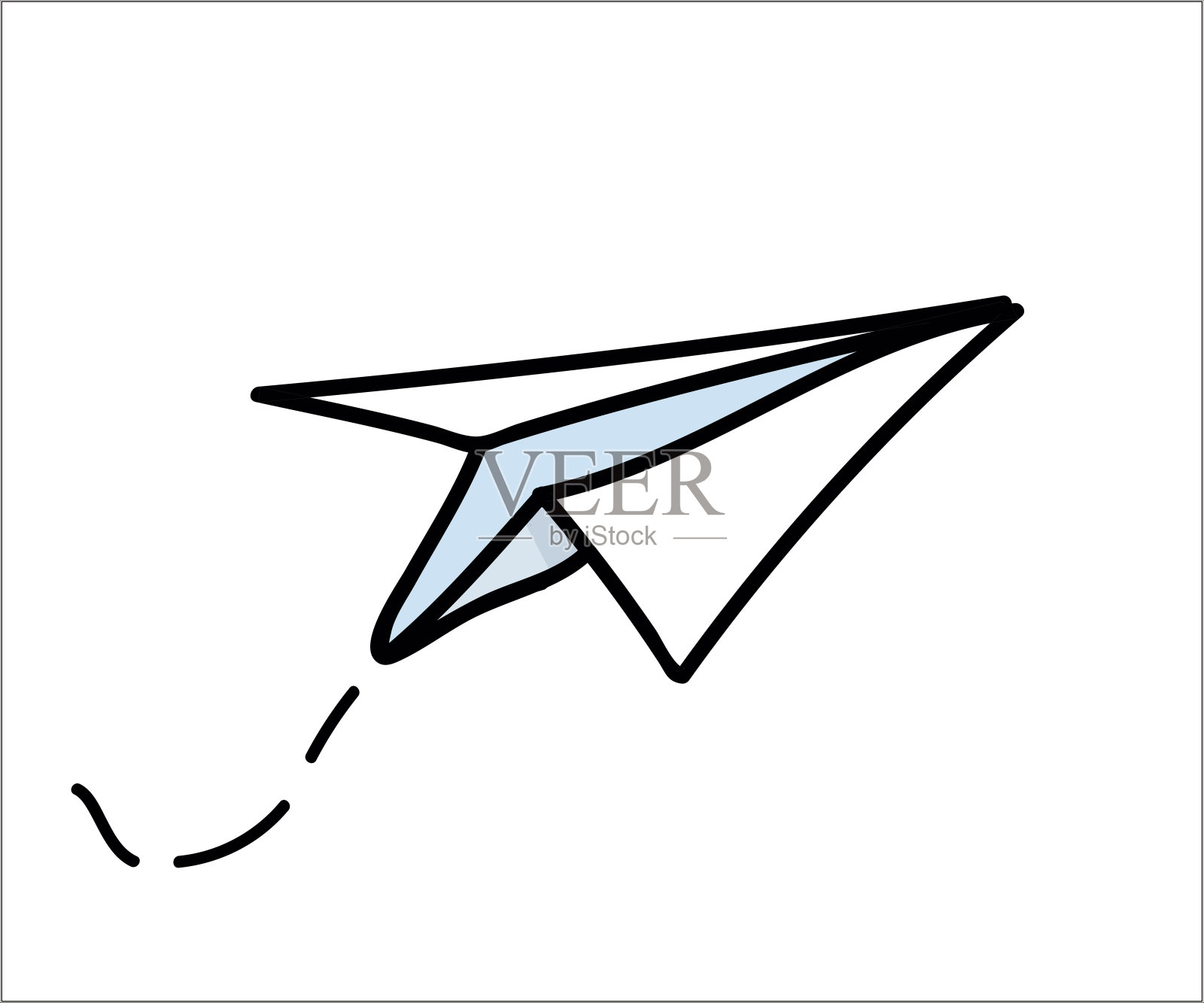纸飞机飞行的图标。矢量插图涂鸦设计元素图片