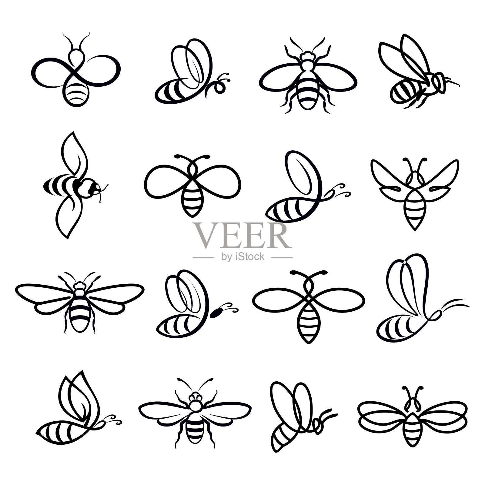 蜜蜂图标设计元素图片