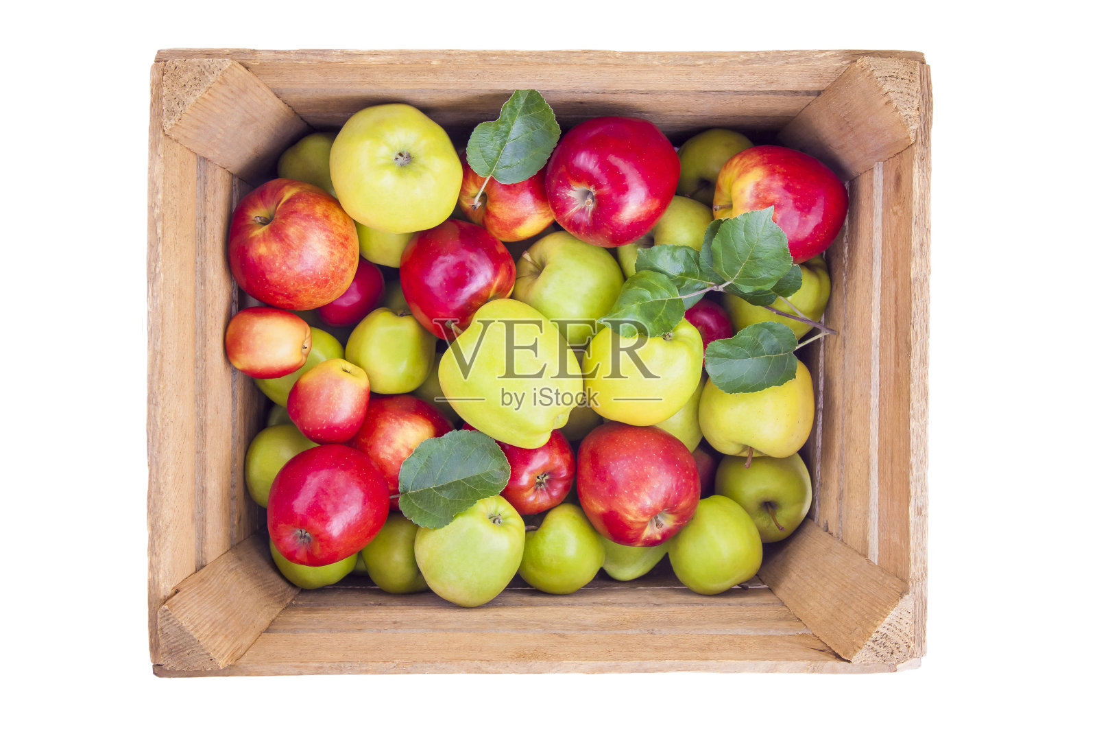 木盒子里的新鲜苹果照片摄影图片