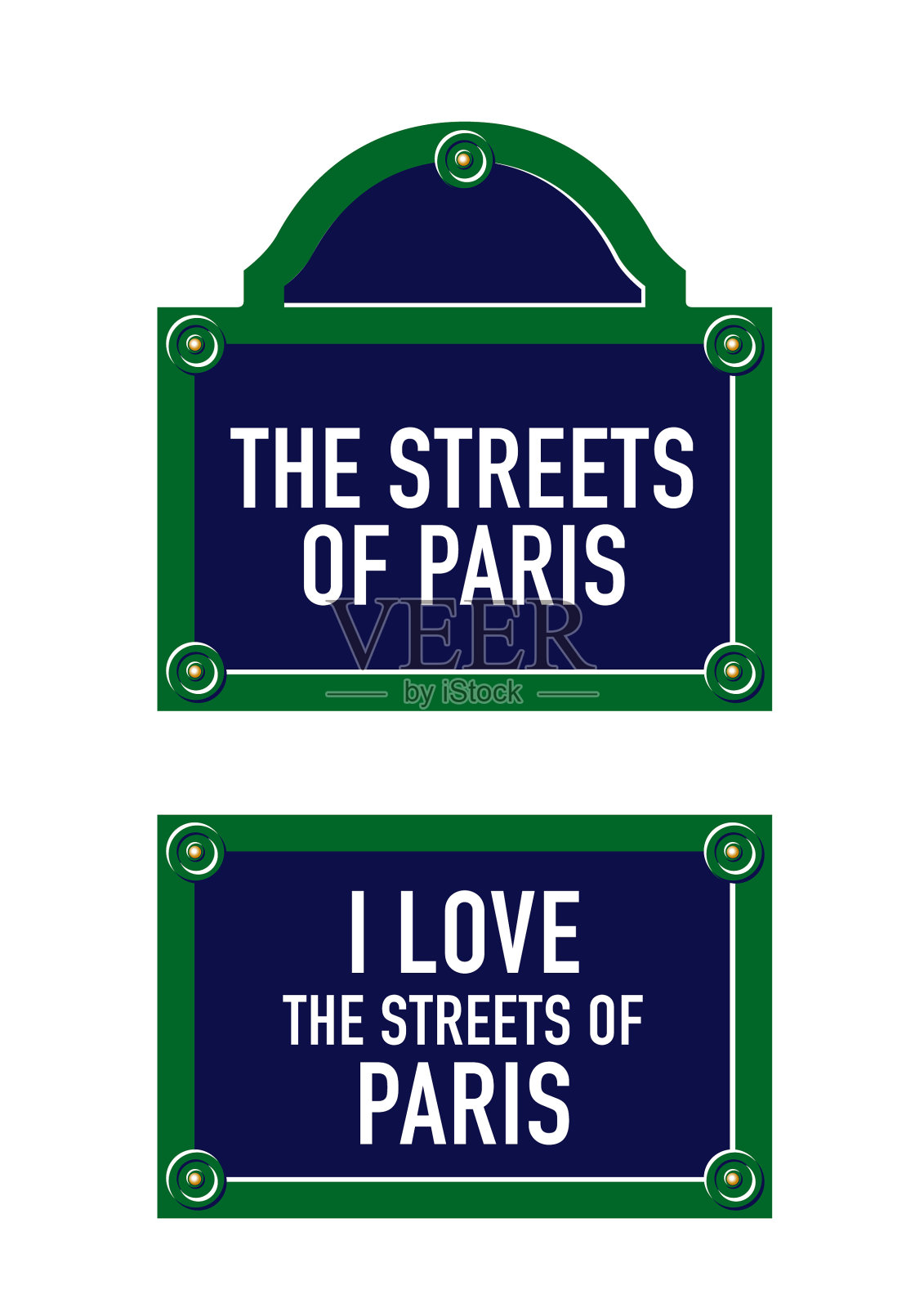 巴黎街道牌匾插画图片素材
