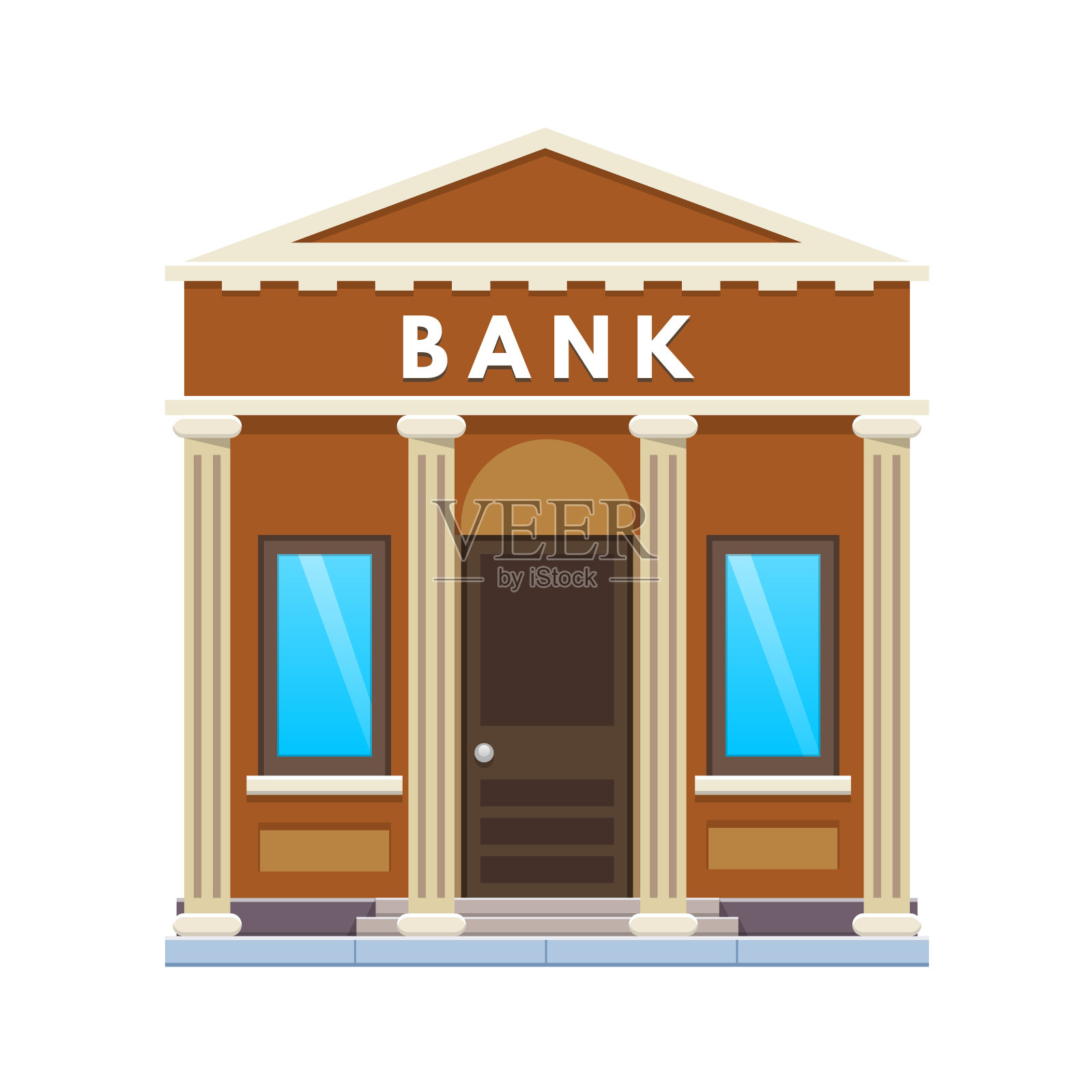 城市银行大楼正面。金融活动，客户服务，存款，合伙插画图片素材
