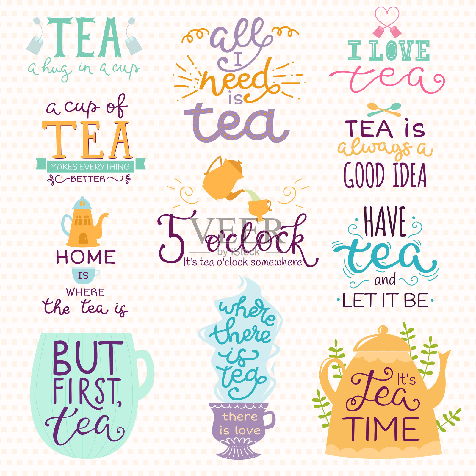 茶时间的字母图标引用向量设计元素图片