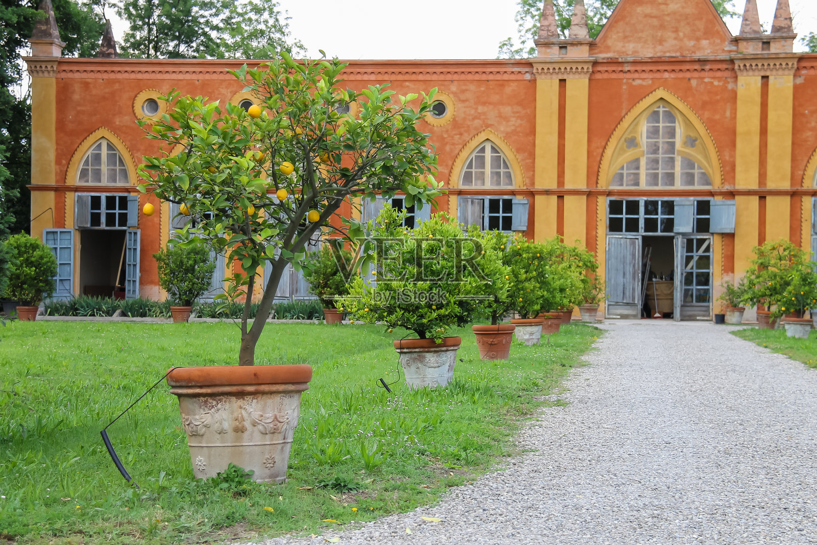 巴洛克宫殿和索拉别墅公园。Castelfranco Emilia，摩德纳，意大利照片摄影图片