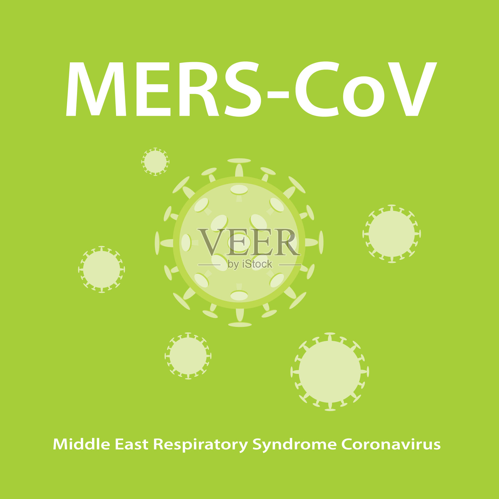 Mers-CoV(中东呼吸综合征冠状病毒)插画图片素材