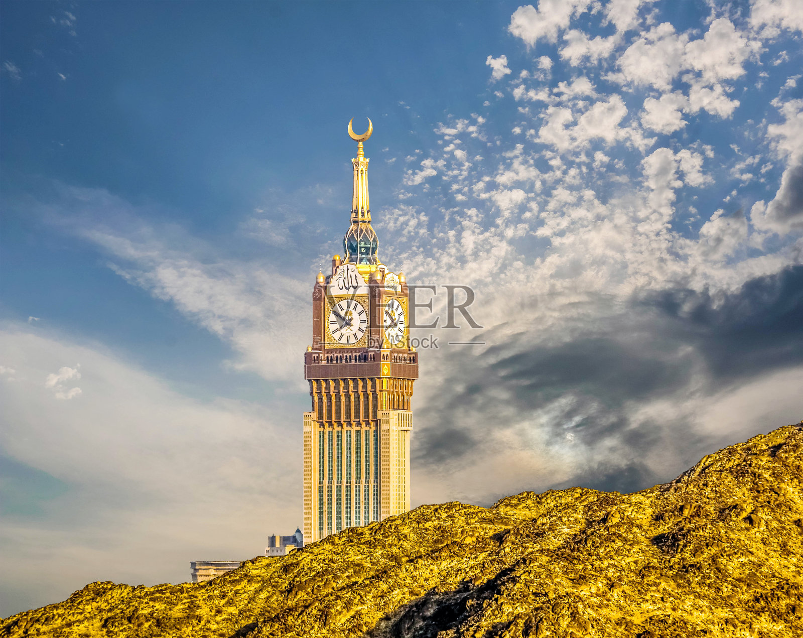 钟楼，麦加塔，麦加圣城，沙特阿拉伯照片摄影图片