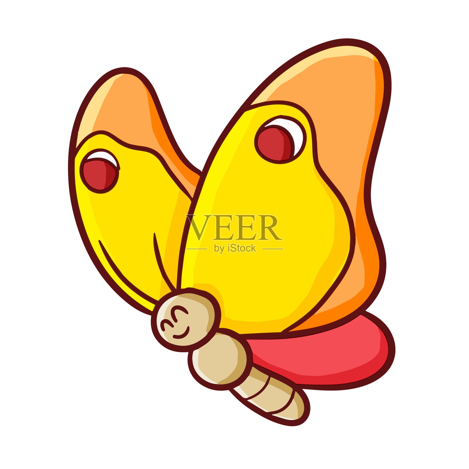 黄橙蝴蝶飞设计元素图片
