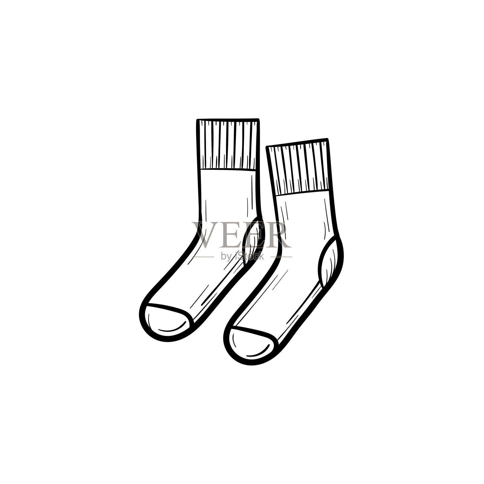 袜子手绘草图图标图标素材
