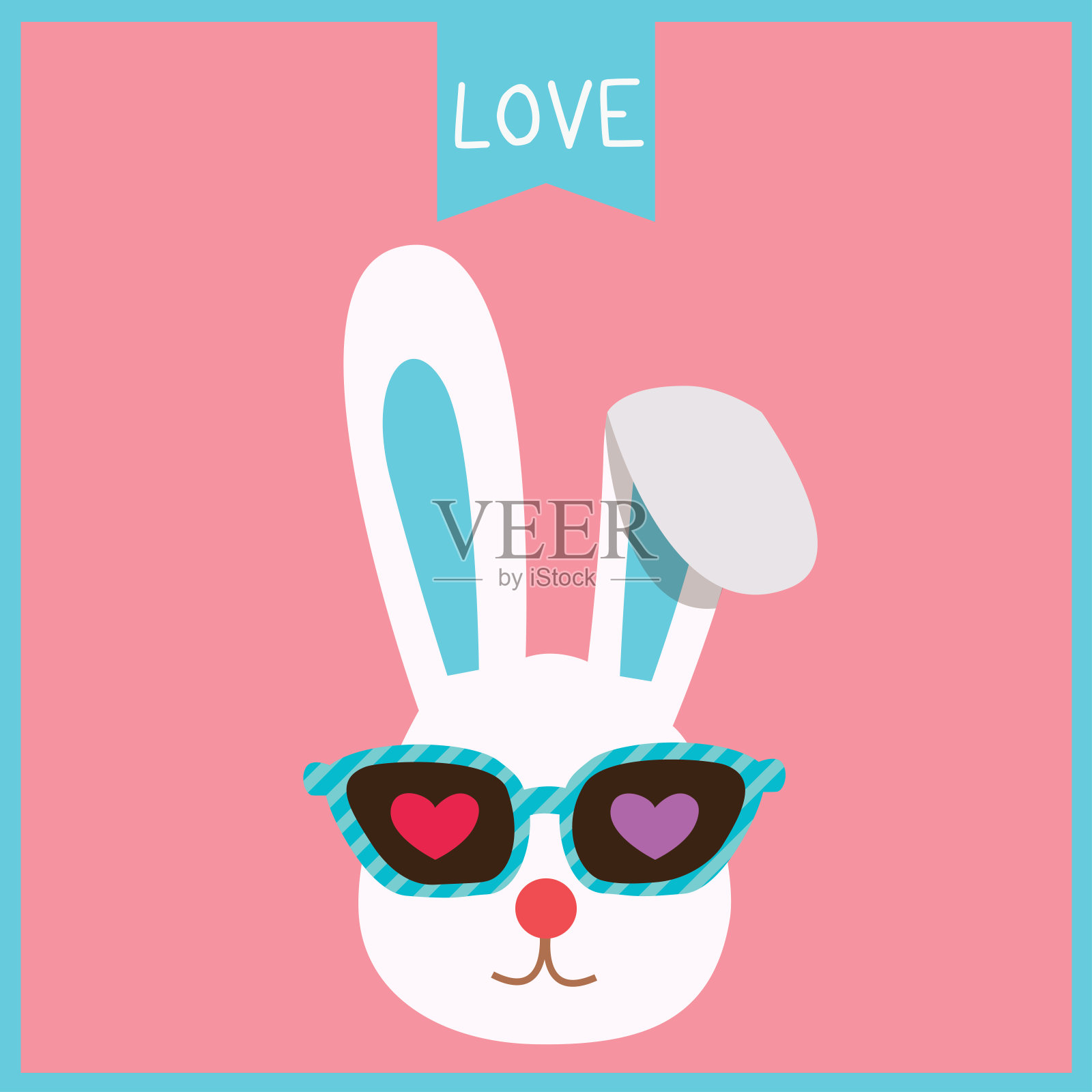 兔子爱情人节插画图片素材