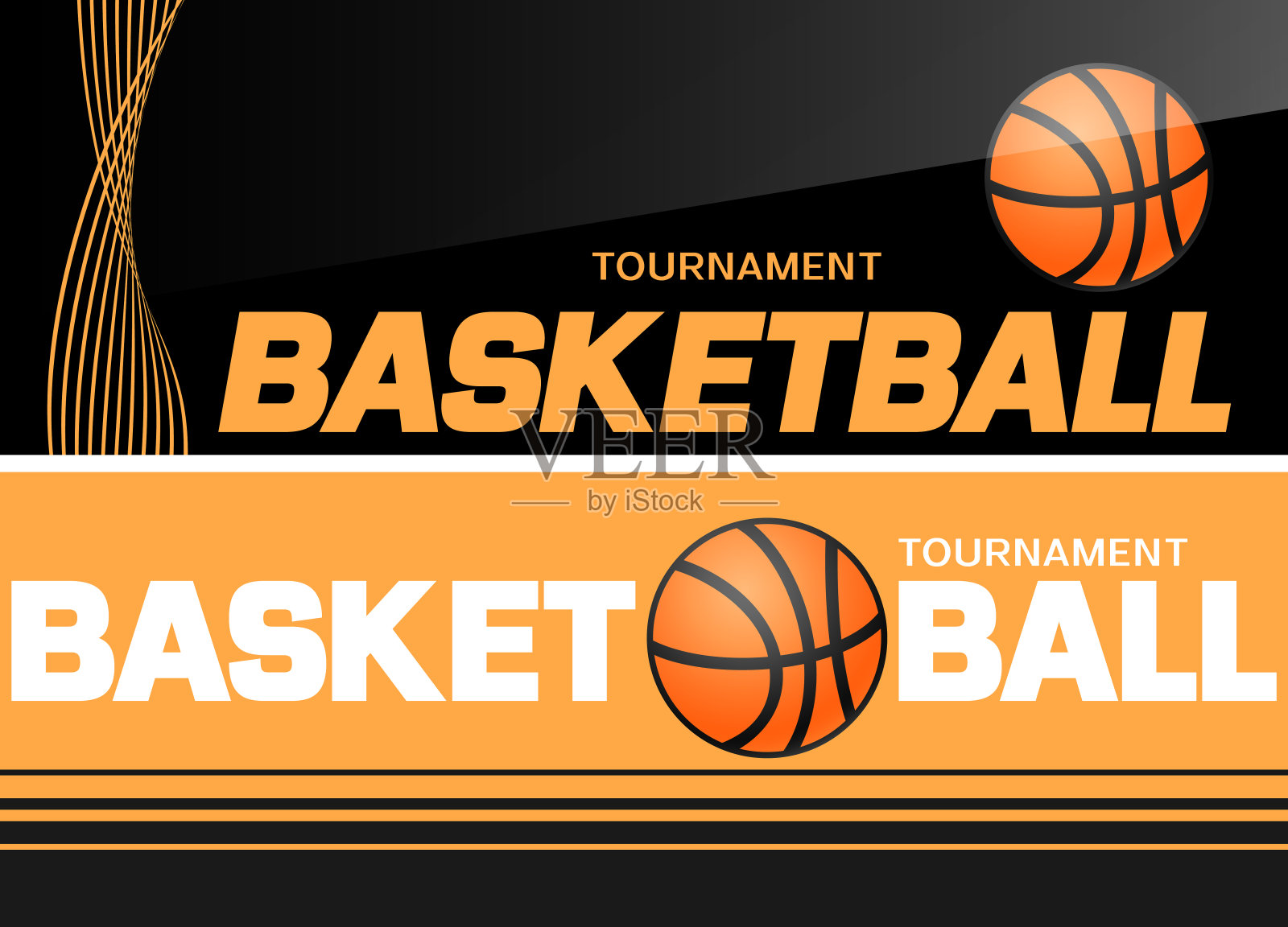 篮球传单或网页横幅设计与球图标插画图片素材