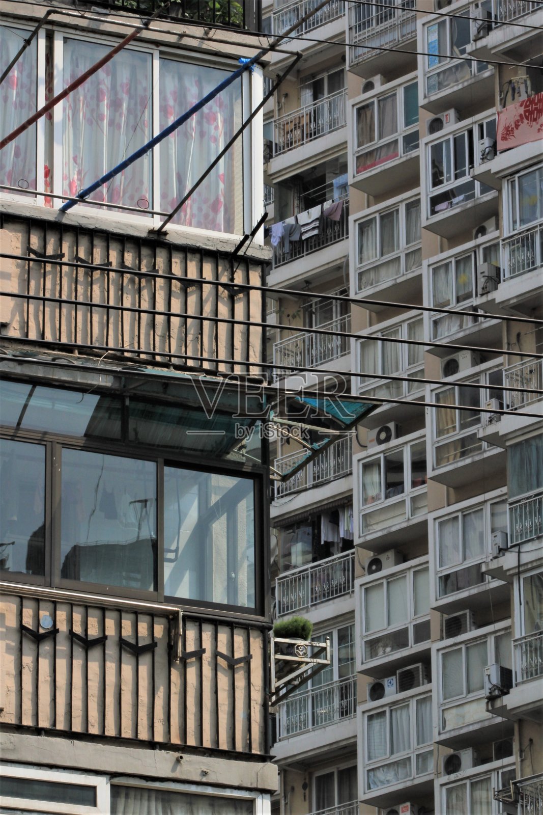 成堆的公寓在快速增长Shanghaï照片摄影图片