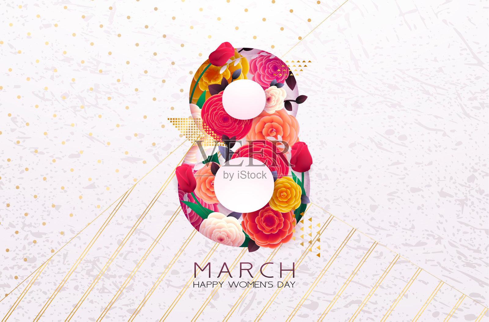 3月8日妇女节快乐的背景插画图片素材