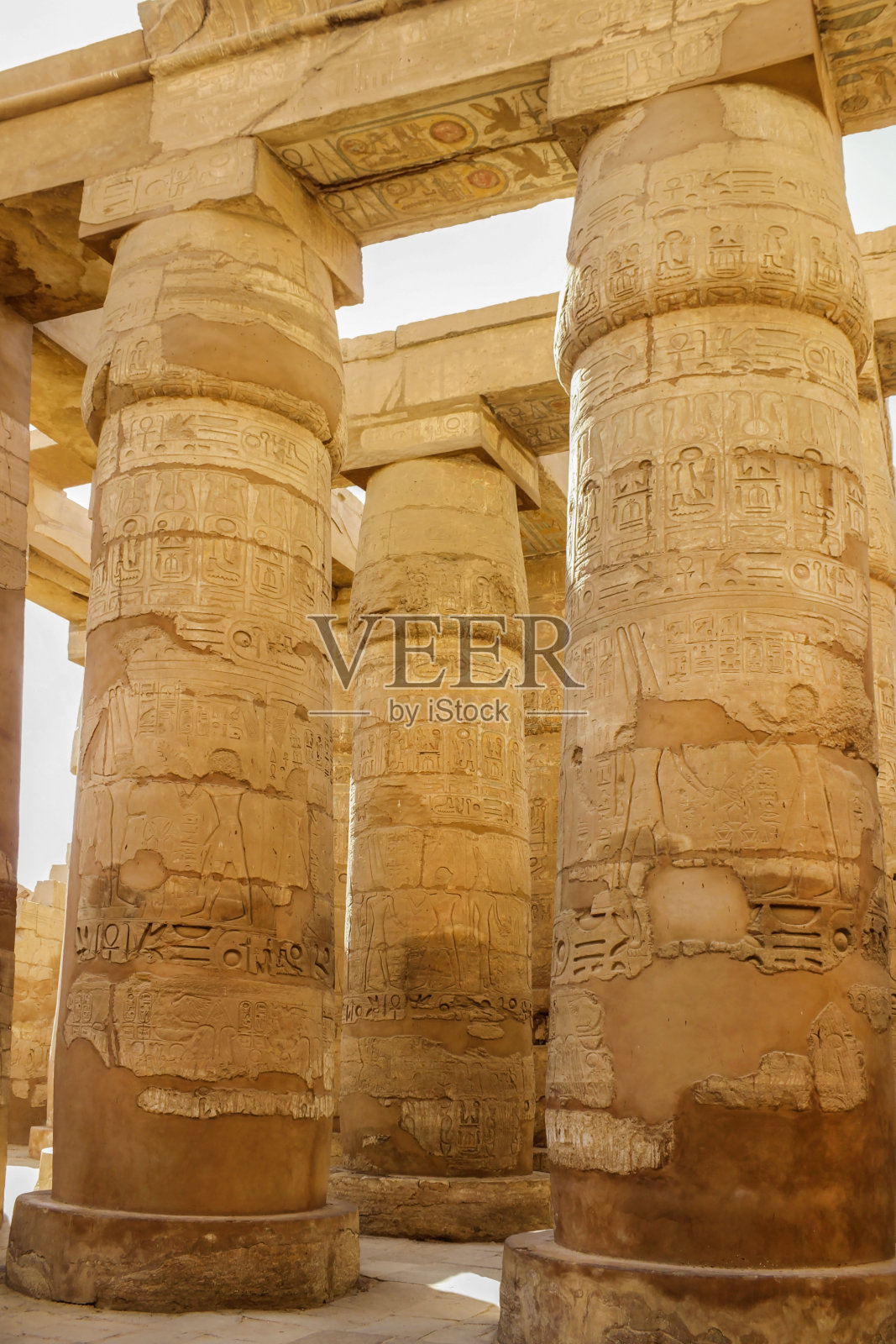 埃及卢克索神庙的柱子照片摄影图片