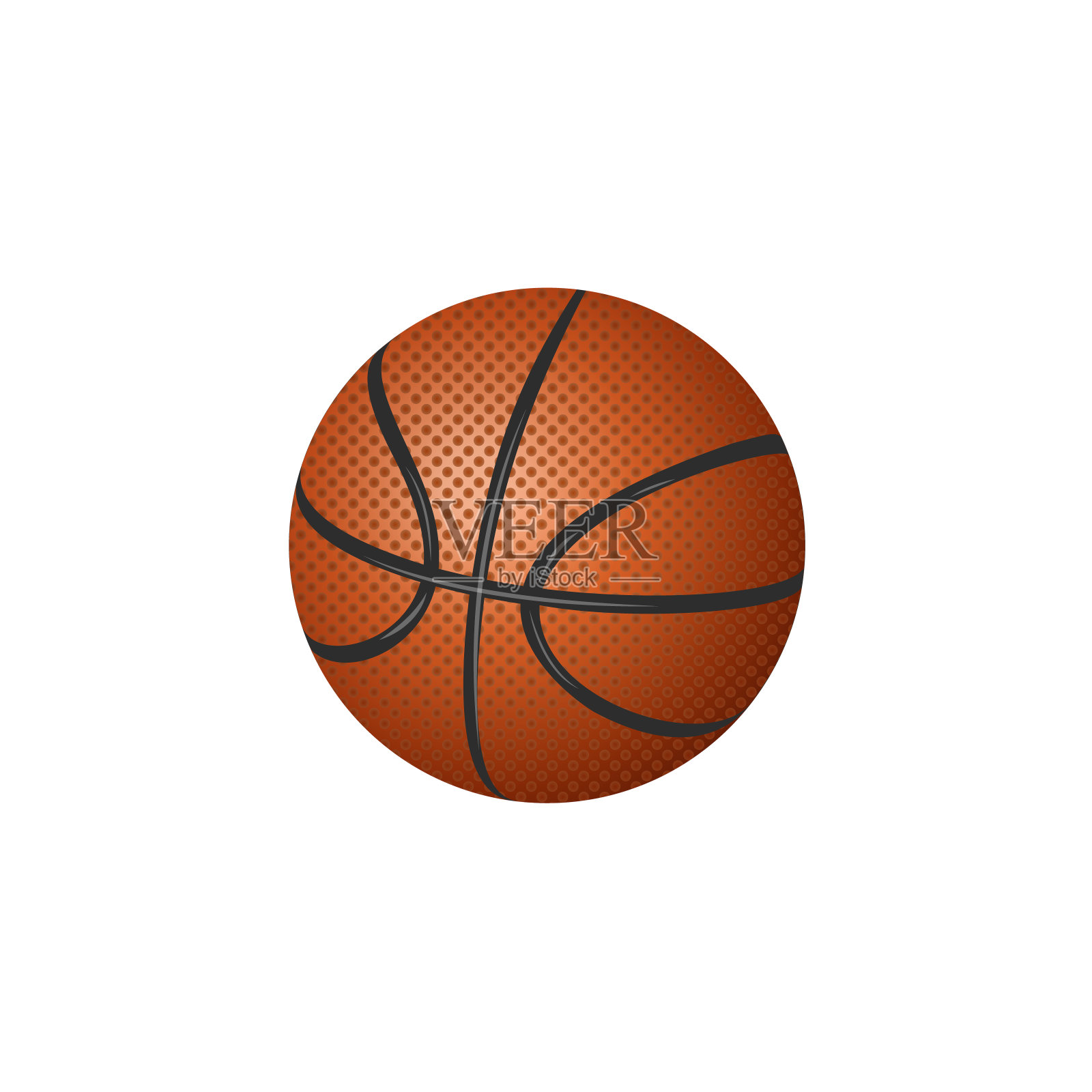 矢量平面卡通篮球孤立设计元素图片
