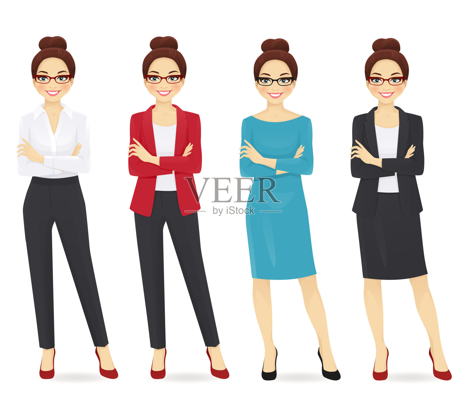 业务女人组插画图片素材