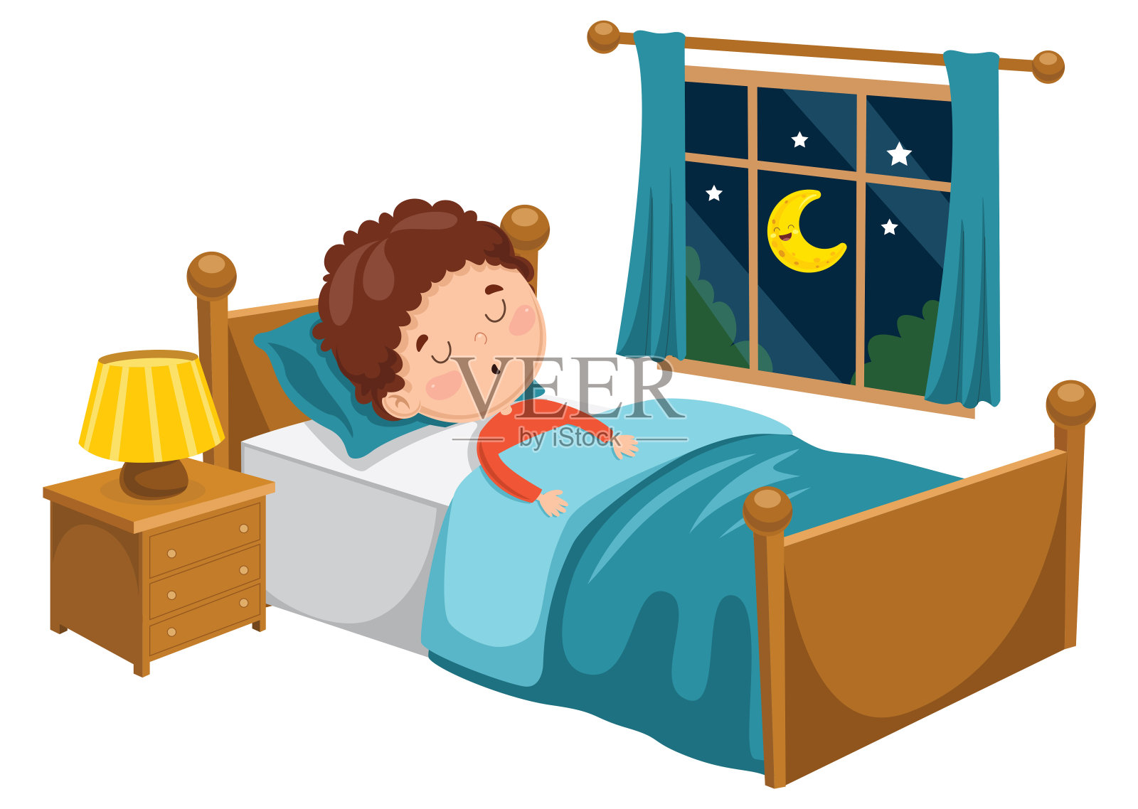 矢量插图的孩子睡觉设计元素图片