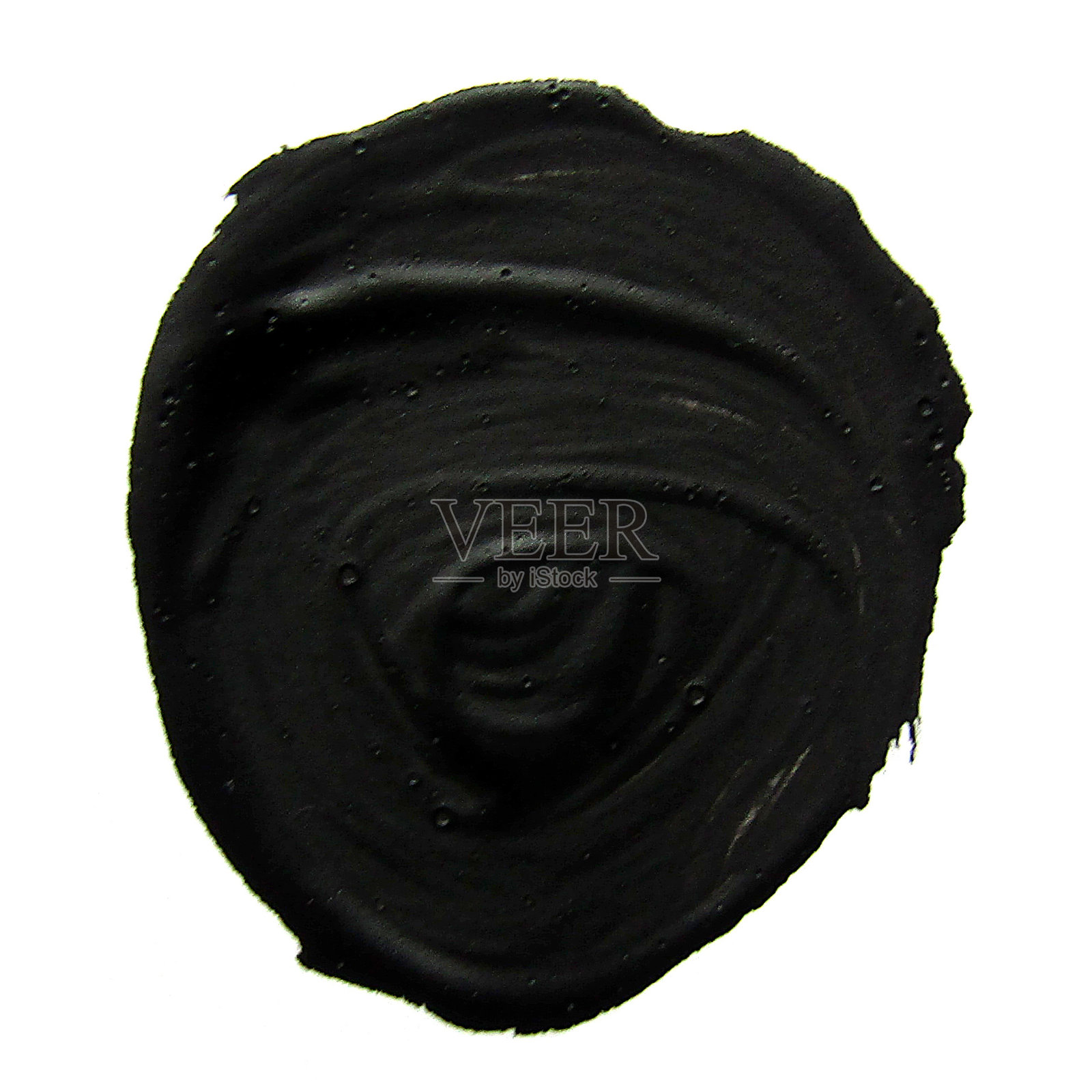 黑色的圆圈。抽象水粉笔触插画图片素材